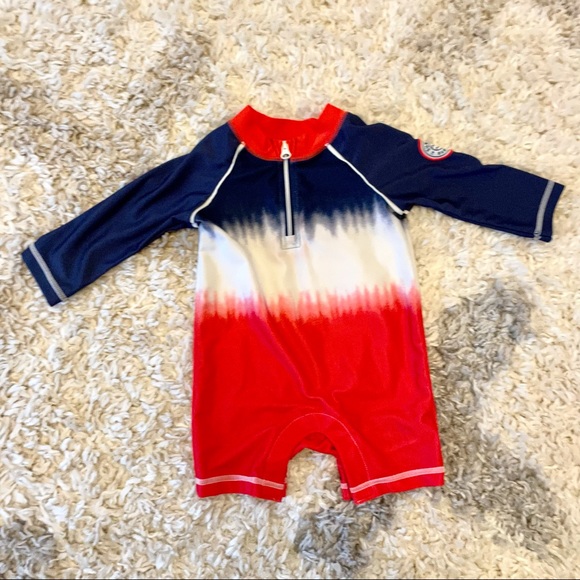 Baby Gap Red, White & Blue Rash Guard One Piece Swimsuit - Picture 6 of 6
